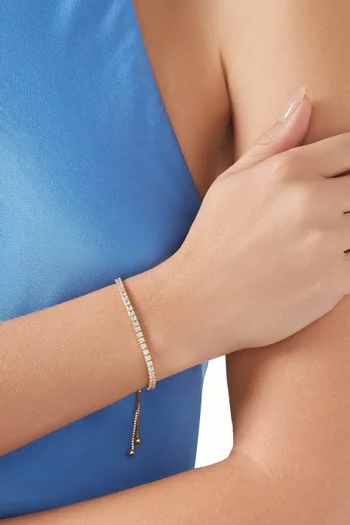 Pavé Cubic Zirconia Tennis Bracelet in Gold-plated Brass