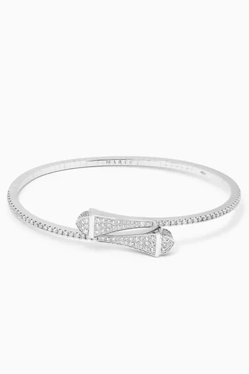 Cleo Diamond Midi Slip-on Bracelet in 18kt White Gold