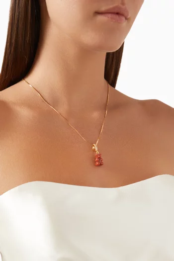 Nostalgia Bear Pendant in 18kt Gold Plating & Resin
