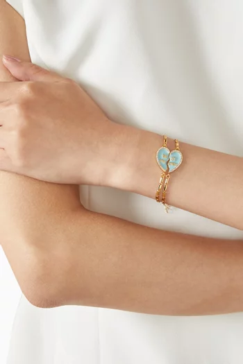 سوار بعبارة Best Friend نحاس مطلي ذهب عيار 18