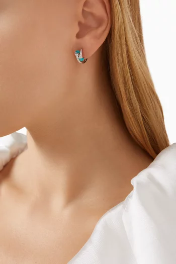 Cleo Diamond & Blue Chalcedony Earrings in 18kt White Gold