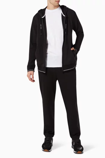 Zip-Up Hooded Sweatshirt in French Terry