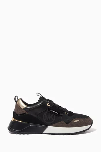 Theo Low-top Sneakers in Logo-canvas & Faux leather