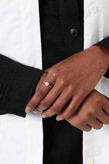 Petite Châtelaine® Full Pavé Diamonds Ring in Sterling Silver 