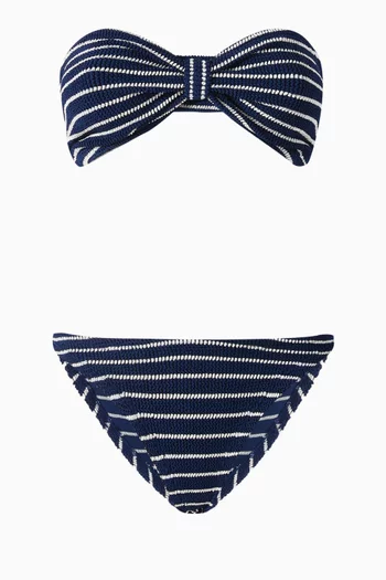 Jean Bandeau Bikini Set in Stretch Nylon