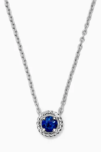 Salasil Blue Sapphire Necklace in 18kt White Gold      