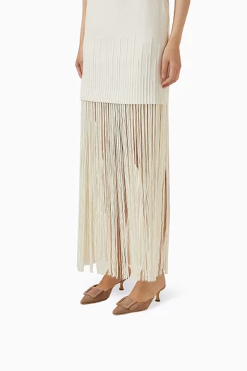 حذاء مايسيل مفتوح من الخلف بكعب 50 مم شمواه