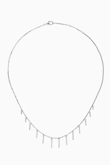 Diamond Bar Necklace in 18kt White Gold