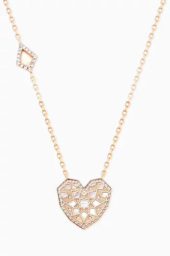 Qalb Turath Medium Pendant Necklace in 18kt Rose Gold 