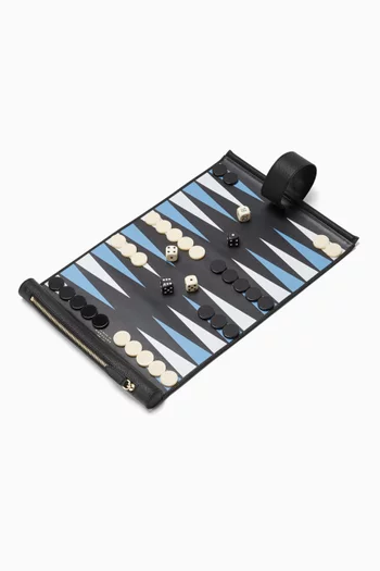 Travel Backgammon Roll Set in Panama Leather