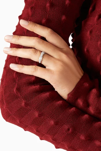 Half Round Pavé & Channel Set Ring in 14kt White Gold       