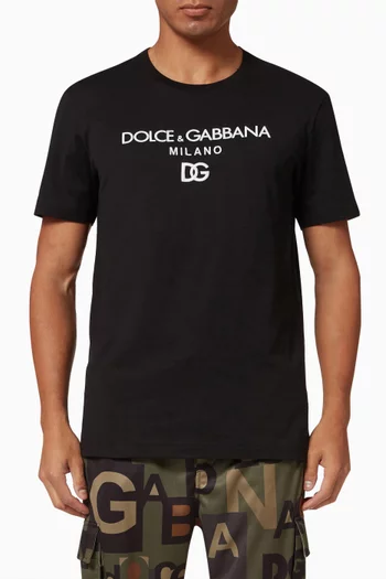 Iconic DG Logo T-shirt in Cotton Jersey   