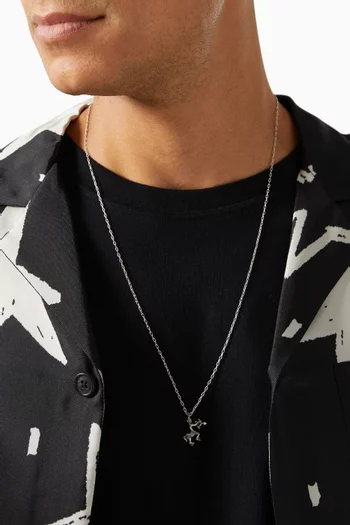 Saggitarius Zodiac Pendant with Chain Necklace in Silver Plating 