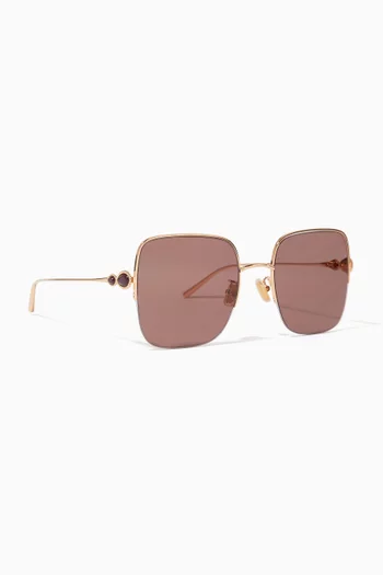 Serpent Bohème Square Sunglasses in Metal 