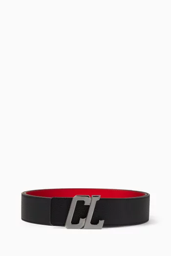 Happy Rui CL Logo Reversible Belt in Calf Leather