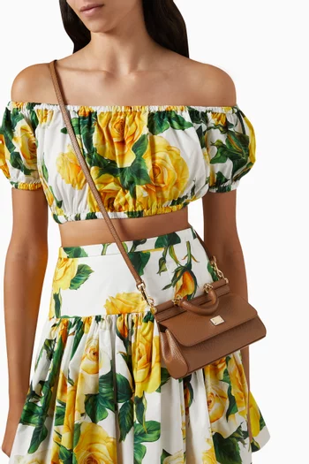 Small Miss Sicily East West Bag in Dauphine Leather