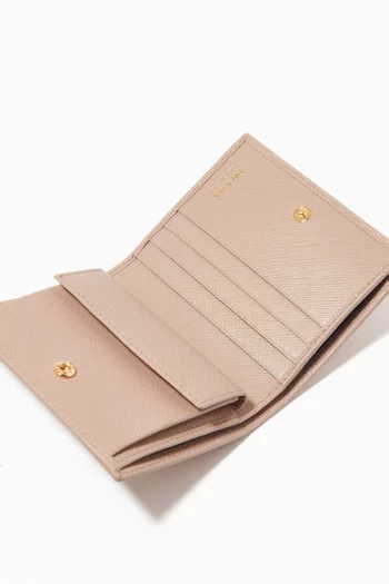 Logo Small Wallet in Saffiano Leather  