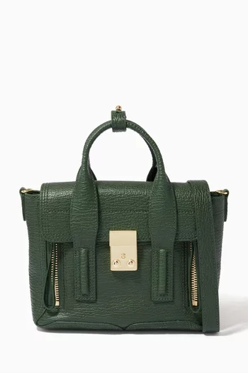 Pashli Mini Satchel Bag in Shark Embossed Leather        