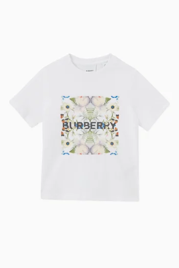 Montage Print T-shirt in Cotton Jersey 