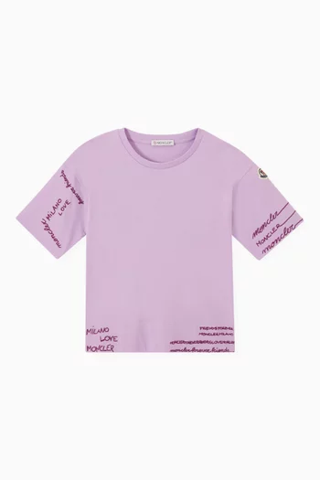 Writing Sequin Embellishment T-shirt in Jersey  