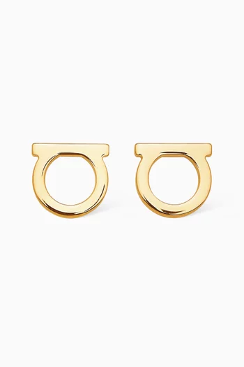 Gancini Earrings in Gold-plated Brass