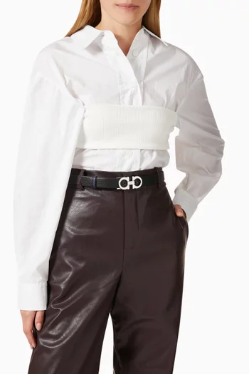 Gancini Reversible Belt in Calfskin  
