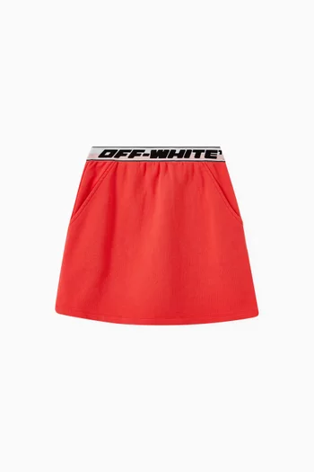 Logo Band Skirt in Cotton 