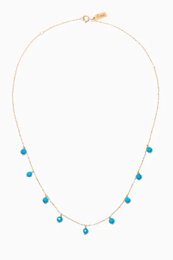 Gypsy Necklace with Turquoise in 18kt Yellow Gold    