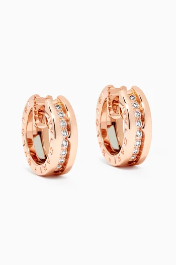 B.zero1 Diamond Hoop Earrings in 18kt Rose Gold