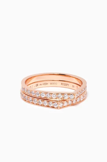 Antifer 2 Rows Diamond Ring in 18kt Rose Gold     