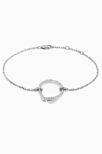 Antifer Chain Bracelet with Diamonds in 18kt White Gold       