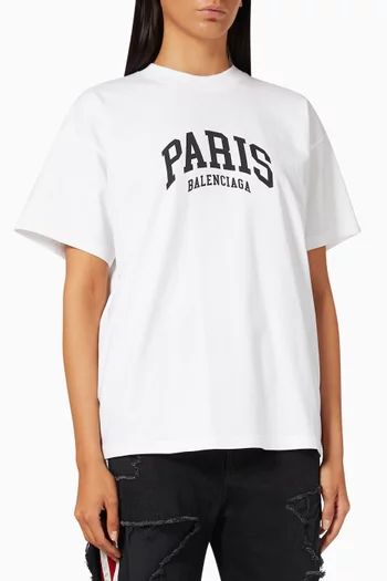 Paris Medium Fit T-shirt in Cotton Jersey   
