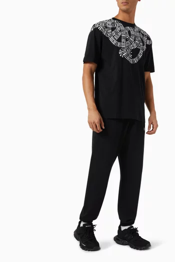 Cross Embroidered Sweatpants in Cotton