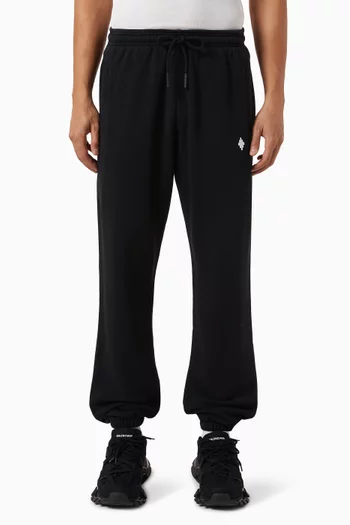 Cross Embroidered Sweatpants in Cotton