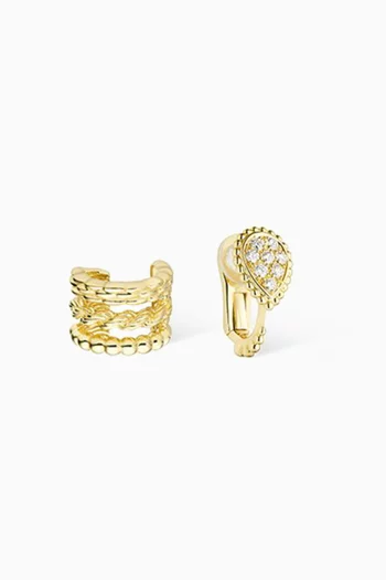 Serpent Bohème Diamond Clip-on Earrings in 18kt Yellow Gold    
