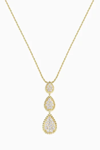 Serpent Bohème Triple Motif Diamond Necklace in 18kt Yellow Gold 