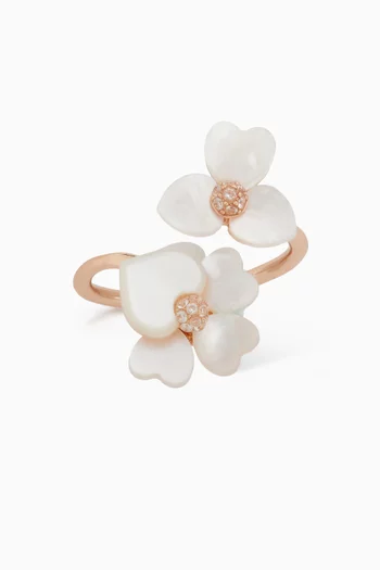 Precious Pansy Ring in Rose-gold Plated Metal 