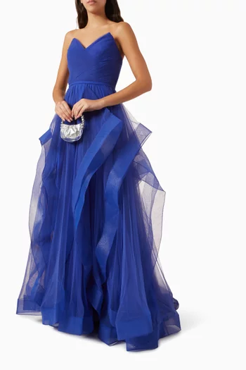 Bustier Strapless Gown in Tulle