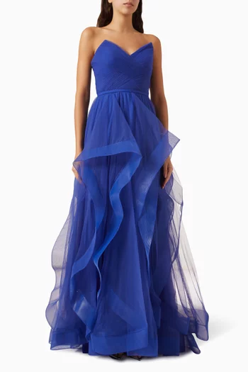 Bustier Strapless Gown in Tulle