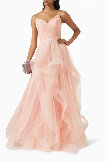 Bustier Strapless Gown in Tulle