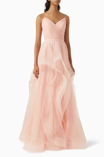 Bustier Strapless Gown in Tulle