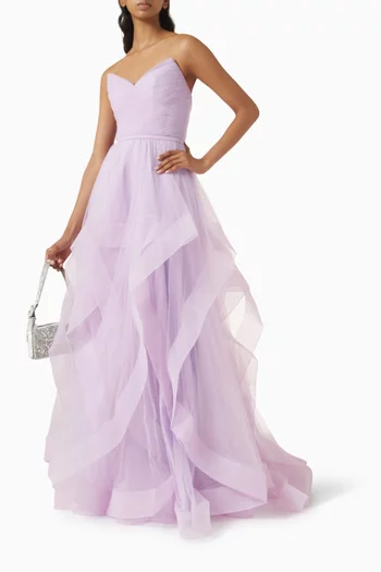 Bustier Strapless Gown in Tulle