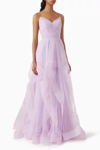 Bustier Strapless Gown in Tulle