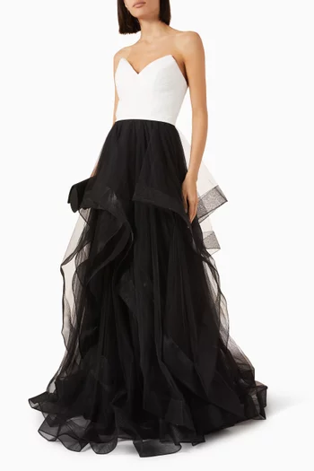 Bustier Strapless Gown in Tulle