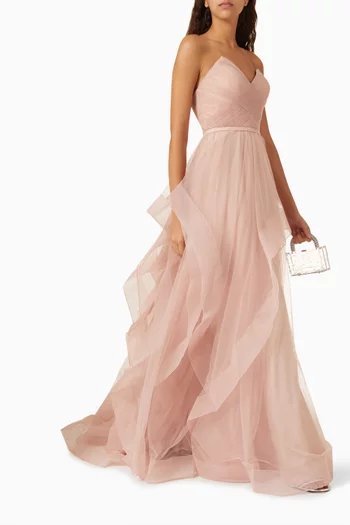 Bustier Strapless Gown in Tulle