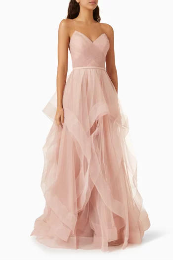 Bustier Strapless Gown in Tulle
