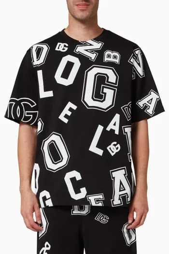 All-over DG Logo T-shirt in Cotton Jersey     