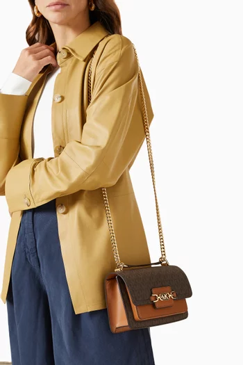 حقيبة كروس هيذر جلد وقنب بشعار الماركة مقاس XS