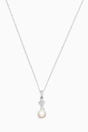Necklace & Earrings Set in 18kt White Gold