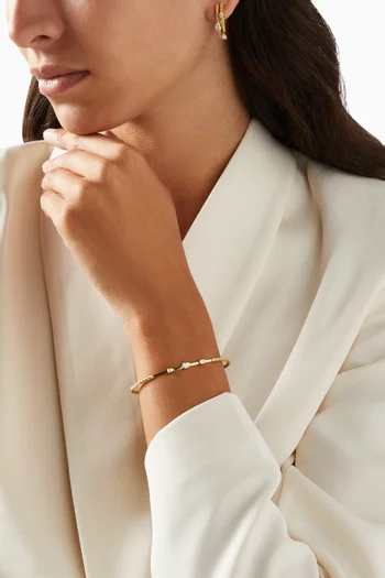 Moving Pear Diamond Rope Bracelet in 18k Yellow Gold       